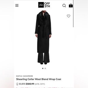 Sofia Cashmere Black Trench Coat with Notched Lapel
Original price $1895